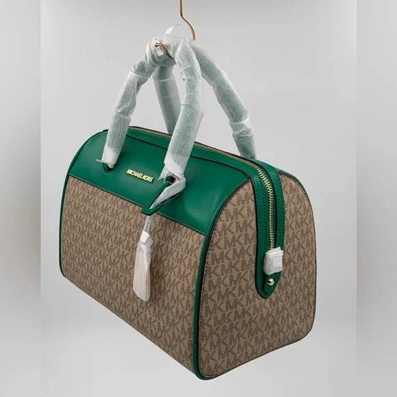 🌹New List🌹NWT Michael Kors MK Signature Jet Set Travel Medium Duffle Bag Satchel - Picture 2 of 15